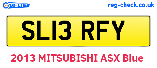 SL13RFY are the vehicle registration plates.