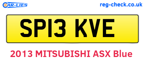 SP13KVE are the vehicle registration plates.