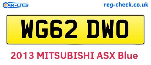 WG62DWO are the vehicle registration plates.
