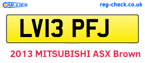 LV13PFJ are the vehicle registration plates.
