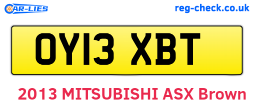OY13XBT are the vehicle registration plates.