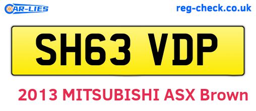 SH63VDP are the vehicle registration plates.