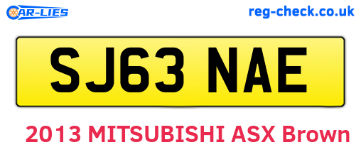 SJ63NAE are the vehicle registration plates.