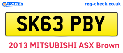 SK63PBY are the vehicle registration plates.