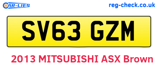 SV63GZM are the vehicle registration plates.