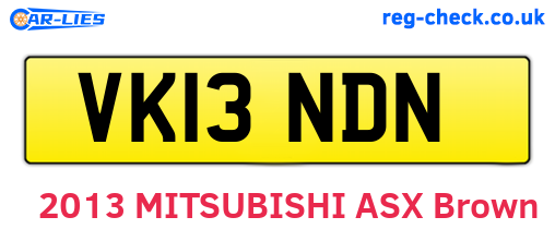 VK13NDN are the vehicle registration plates.