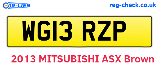 WG13RZP are the vehicle registration plates.