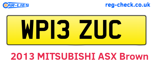WP13ZUC are the vehicle registration plates.