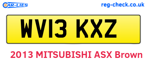 WV13KXZ are the vehicle registration plates.