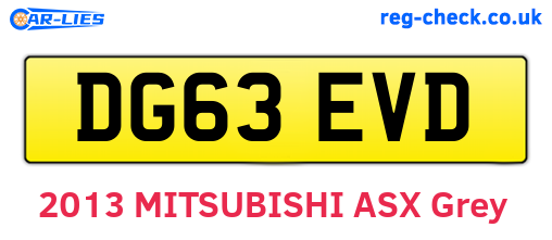DG63EVD are the vehicle registration plates.