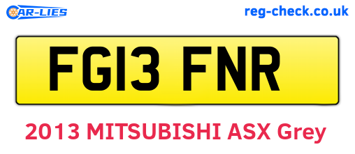 FG13FNR are the vehicle registration plates.