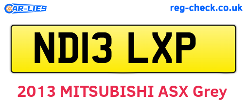 ND13LXP are the vehicle registration plates.
