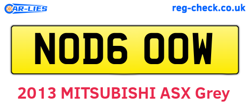 NOD600W are the vehicle registration plates.