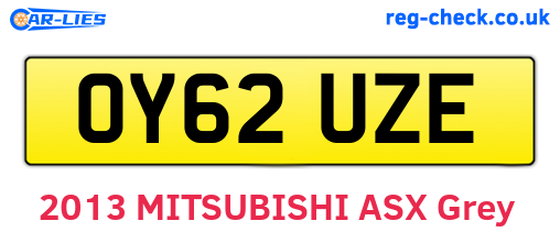 OY62UZE are the vehicle registration plates.