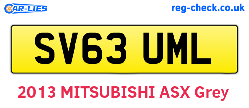 SV63UML are the vehicle registration plates.