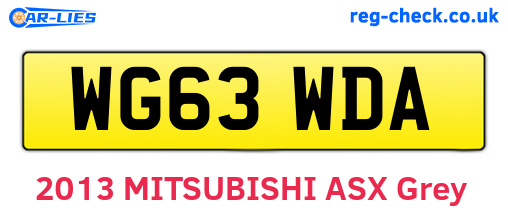 WG63WDA are the vehicle registration plates.