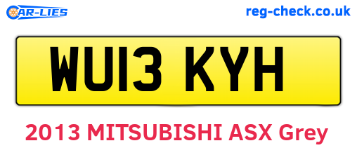 WU13KYH are the vehicle registration plates.