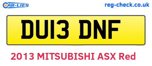DU13DNF are the vehicle registration plates.