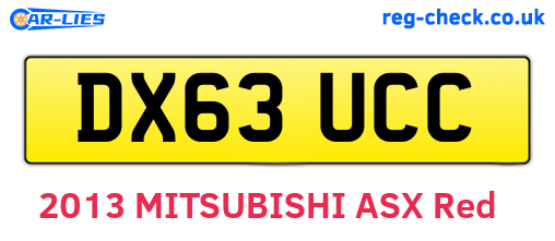 DX63UCC are the vehicle registration plates.