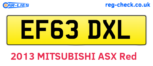 EF63DXL are the vehicle registration plates.