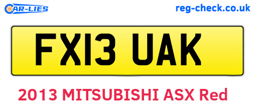 FX13UAK are the vehicle registration plates.