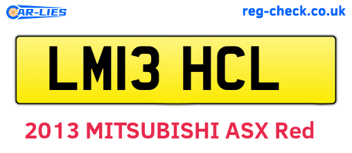 LM13HCL are the vehicle registration plates.