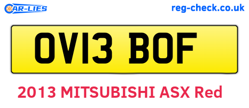 OV13BOF are the vehicle registration plates.