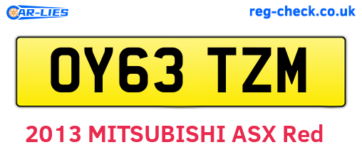 OY63TZM are the vehicle registration plates.