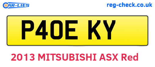 P40EKY are the vehicle registration plates.