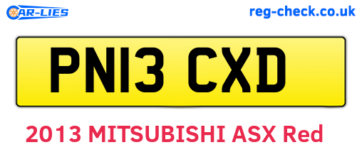 PN13CXD are the vehicle registration plates.
