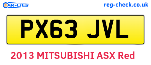PX63JVL are the vehicle registration plates.