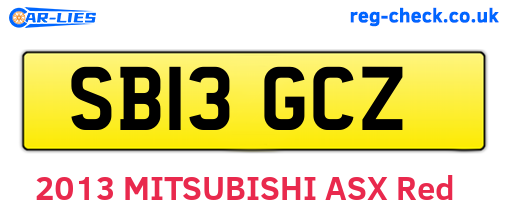 SB13GCZ are the vehicle registration plates.