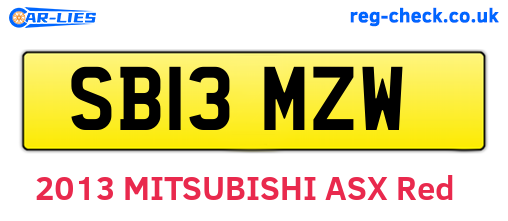 SB13MZW are the vehicle registration plates.