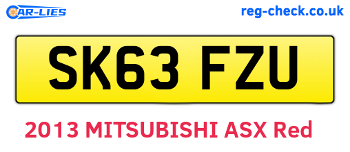 SK63FZU are the vehicle registration plates.