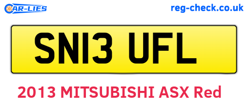 SN13UFL are the vehicle registration plates.