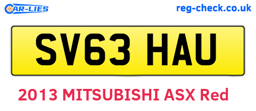 SV63HAU are the vehicle registration plates.
