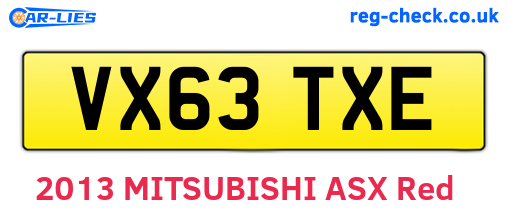 VX63TXE are the vehicle registration plates.