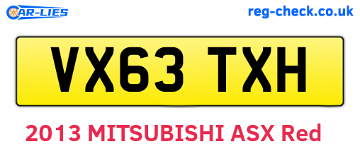 VX63TXH are the vehicle registration plates.
