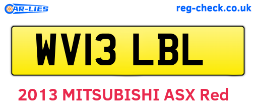 WV13LBL are the vehicle registration plates.