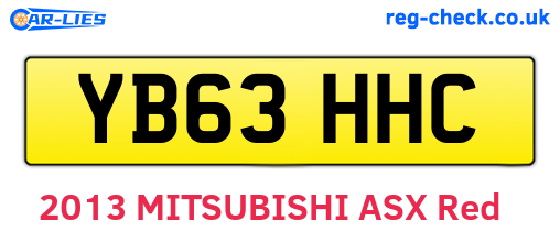 YB63HHC are the vehicle registration plates.