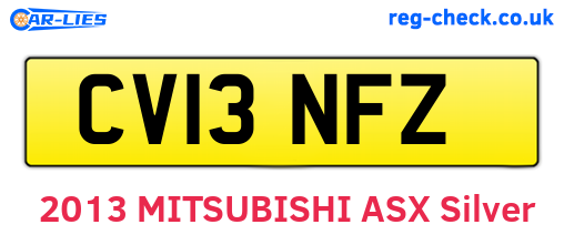 CV13NFZ are the vehicle registration plates.