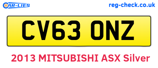 CV63ONZ are the vehicle registration plates.