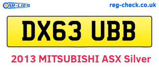 DX63UBB are the vehicle registration plates.
