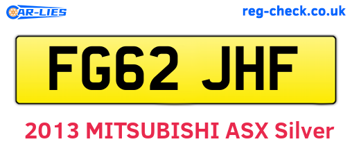 FG62JHF are the vehicle registration plates.