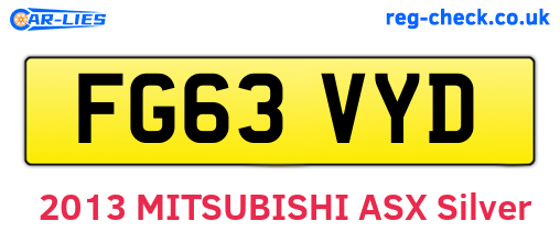 FG63VYD are the vehicle registration plates.