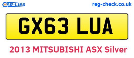 GX63LUA are the vehicle registration plates.
