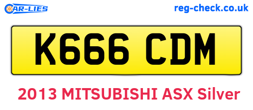 K666CDM are the vehicle registration plates.