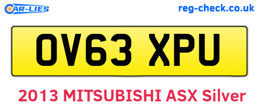OV63XPU are the vehicle registration plates.