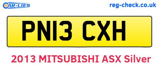 PN13CXH are the vehicle registration plates.