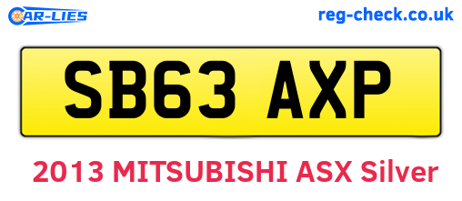 SB63AXP are the vehicle registration plates.